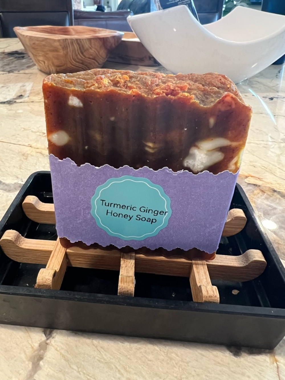 Turmeric Ginger Honey Soap - Natural Exfoliating Bar (Brown) - Picture 7 of 8